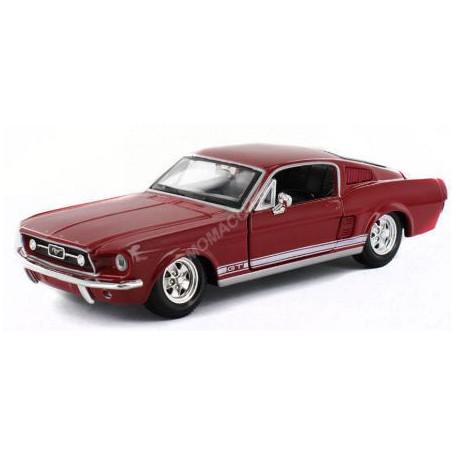Miniature Ford Mustang 1/24 Motormax GT Rouge/blanche 2018