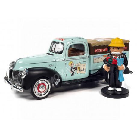 FORD TRUCK 1940 VERT/NOIR "MONOPOLY" AVEC FIGURINE Mr MONOPOLY (EPUISE)