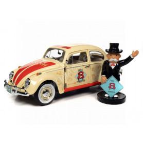 VOLKSWAGEN COCCINELLE 1963  "MONOPOLY - FREE PARKING" AVEC FIGURINE Mr MONOPOLY (EPUISE)