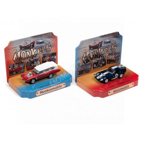 COFFRET DE 2 PIECES - THE MONKEES : MONKEES MOBILE ET SHELBY DAYTONA COBRA "THE KLUTZ MOBILE" (EPUISE)