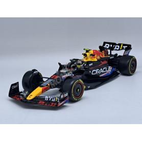 RED BULL F1 RB19 TEAM ORACLE RED BULL RACING 11 SERGIO PEREZ GRAND PRIX AUSTIN 2023 4EME (PACKAGING PREMIUM AVEC CASQUE)