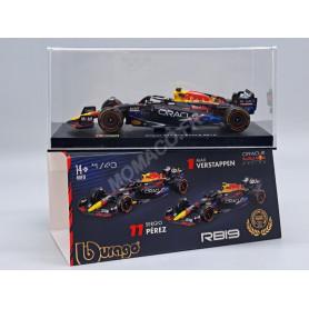 RED BULL F1 RB19 TEAM ORACLE RED BULL RACING 11 SERGIO PEREZ GRAND PRIX AUSTIN 2023 4EME (PACKAGING PREMIUM AVEC CASQUE)