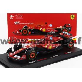 FERRARI F1 SF-24 TEAM SCUDERIA FERRARI 16 CHARLES LECLERC GRAND PRIX D'IMOLA 2024 3EME (PACKAGING PREMIUM AVEC CASQUE)