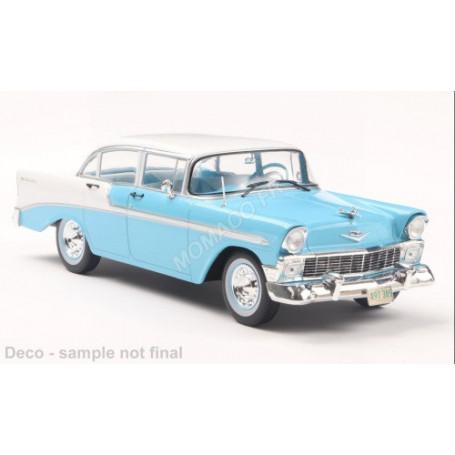 CHEVROLET BEL AIR 4 PORTES HARD TOP 1956 BLEU CLAIR/BLANC