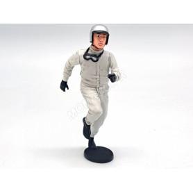 FIGURINE PILOTE SUR LE DEPART CASQUE GRIS METALLISE