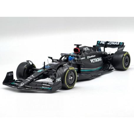 MERCEDES GP F1 W14 TEAM MERCEDES-AMG PETRONAS 63 GEORGE RUSSELL 2023 (PACKAGING PREMIUM AVEC CASQUE)