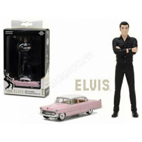 CADILLAC FLEETWOOD SERIES 60 1955 "ELVIS PRESLEY (1935-1977)" ROSE AVEC FIGURINE 1/18 (COFFRET)