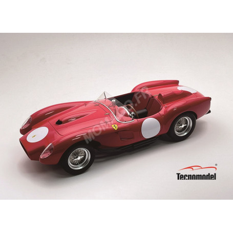 FERRARI 250 TR PONTOON-FENDER VERSION PRESSE 1958 ROUGE AVEC CERCLES BLANCS