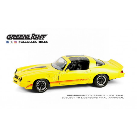 CHEVROLET CAMARO Z28 1980 AVEC TOIT OUVRANT JAUNE BANDES ROUGES