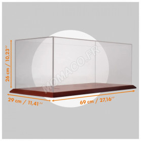 VITRINES 1/8 INDIVIDUELLE SOCLE BOIS (FULL KIT) - TAILLE: Longueur 69cm x Largeur 29cm x Hauteur 26cm